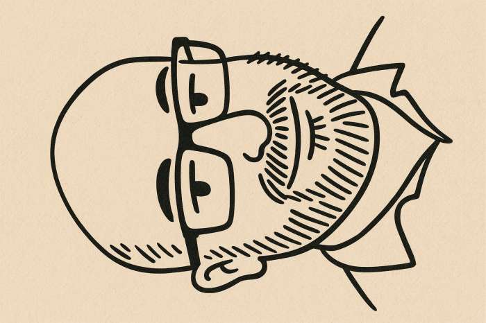 Host portrait smiling, welcoming entrepreneurs for lunch