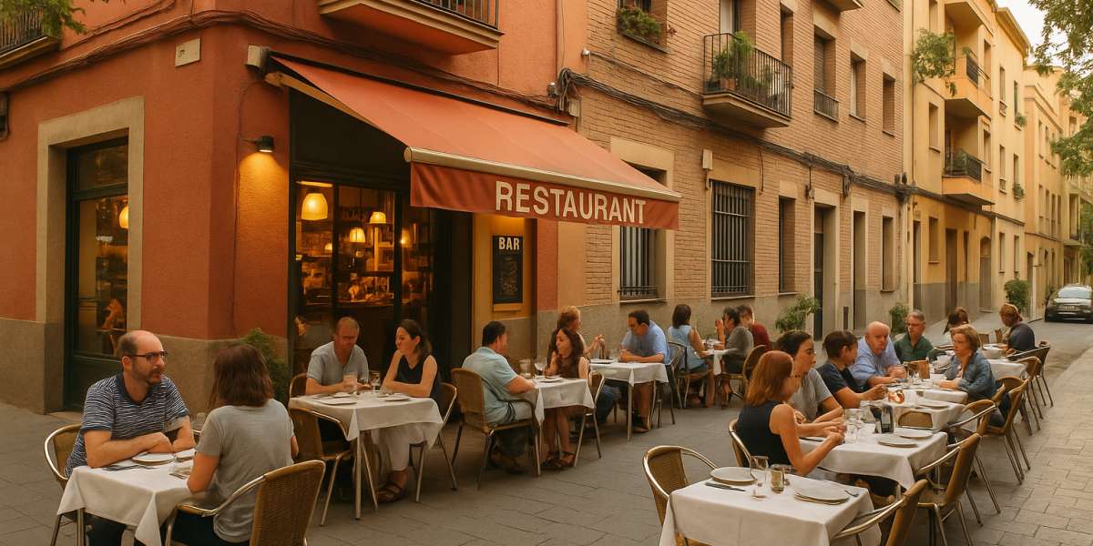 Cozy restaurant ambience in Guinardó area, Barcelona